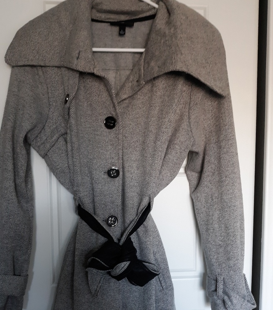IZ Byer Newspaper Grey PeaCoat